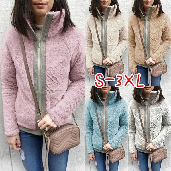 Autumn Downy Comfy Chin Collar Woman Coats