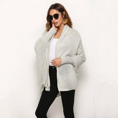 Fashion Asymmetric Hem Batwing Sleeve Cardigans