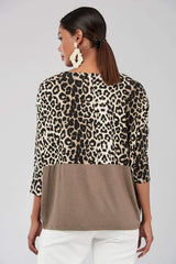 Casual Leopard print Gored Long sleeve T-Shirts