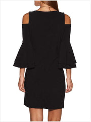 Fashion Pure Round neck Shift Dresses
