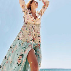 Vocation Floral Gored Maxi Dresses