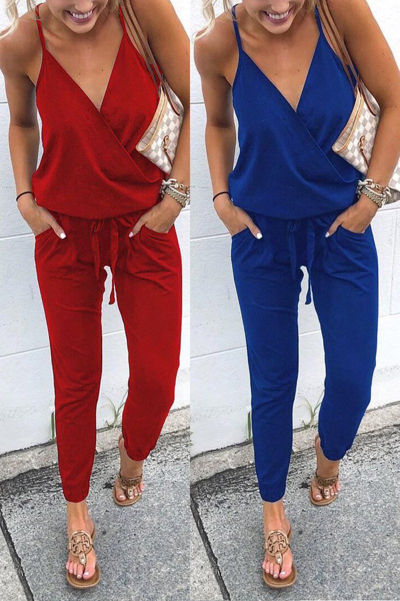 Fashion Casual Backless Vest Jumpsuits