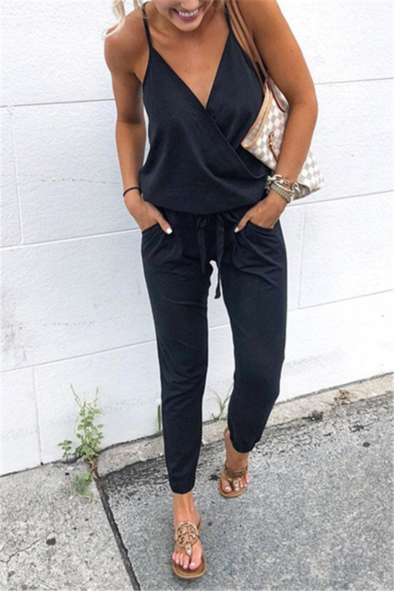 Fashion Casual Backless Vest Jumpsuits