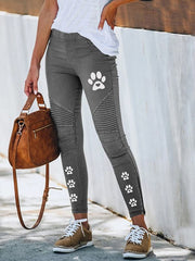 Casual printed slim long pants for women