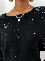 Cotton-Blend Round Neck Long Sleeve Shirts & Tops