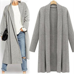 Women's Open Front Trench Coat Casual Long Cloak Cardigan