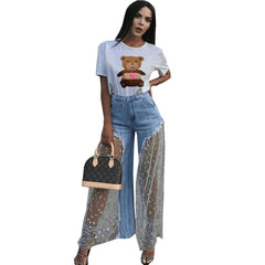 New Fashion Grenadine Gored Loose pants