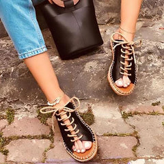 Women Fashion Casual Summer Lace Up Slide Sandals