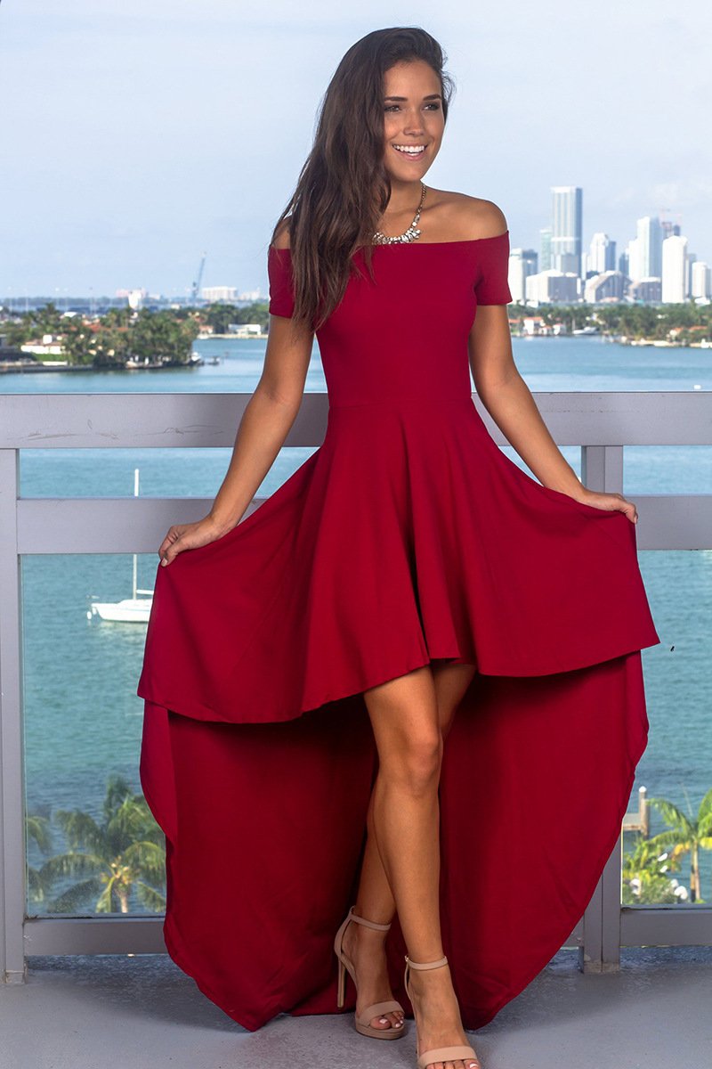 Sexy Off shoulder Backless Skater Dresses