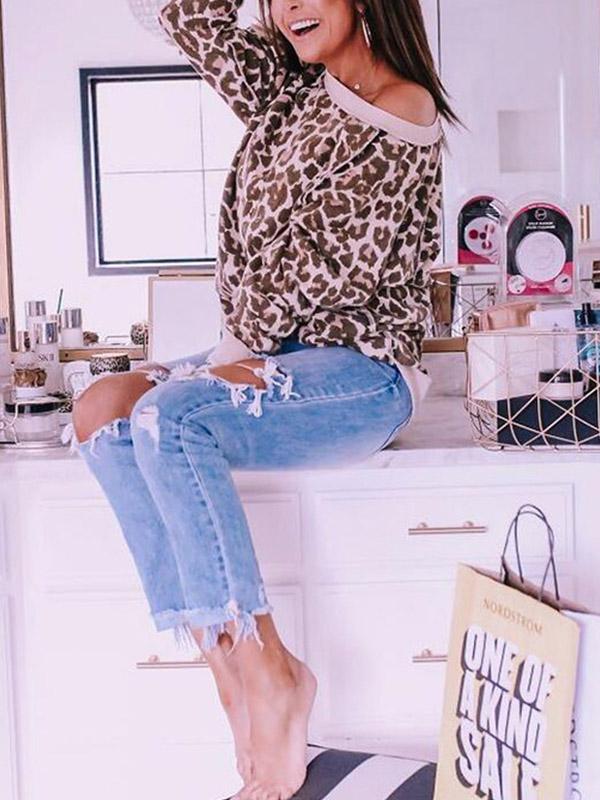 Colorful Leopard Autumn Long Sleeve Sweatshirts