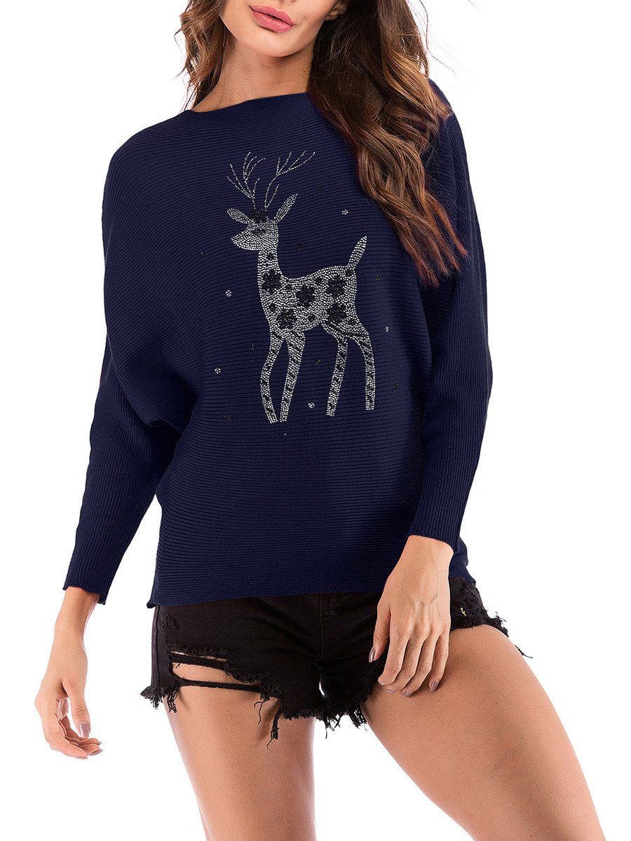 Christmas Deer Cute Long Sleeve Sweater
