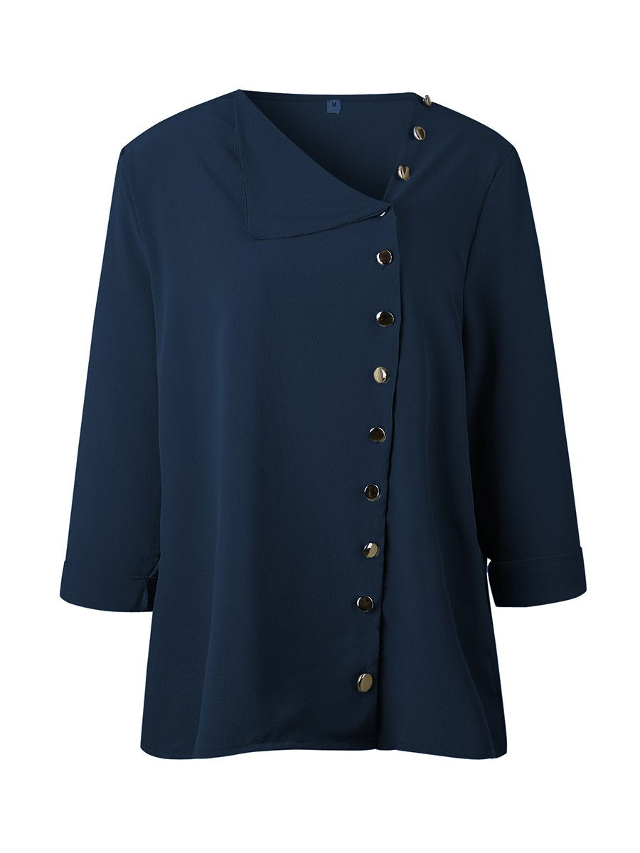 Autumn Fashion More Colors Button Long Sleeve Woman Blouse