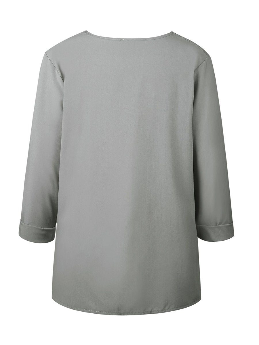 Autumn Fashion More Colors Button Long Sleeve Woman Blouse