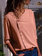 Autumn Fashion More Colors Button Long Sleeve Woman Blouse