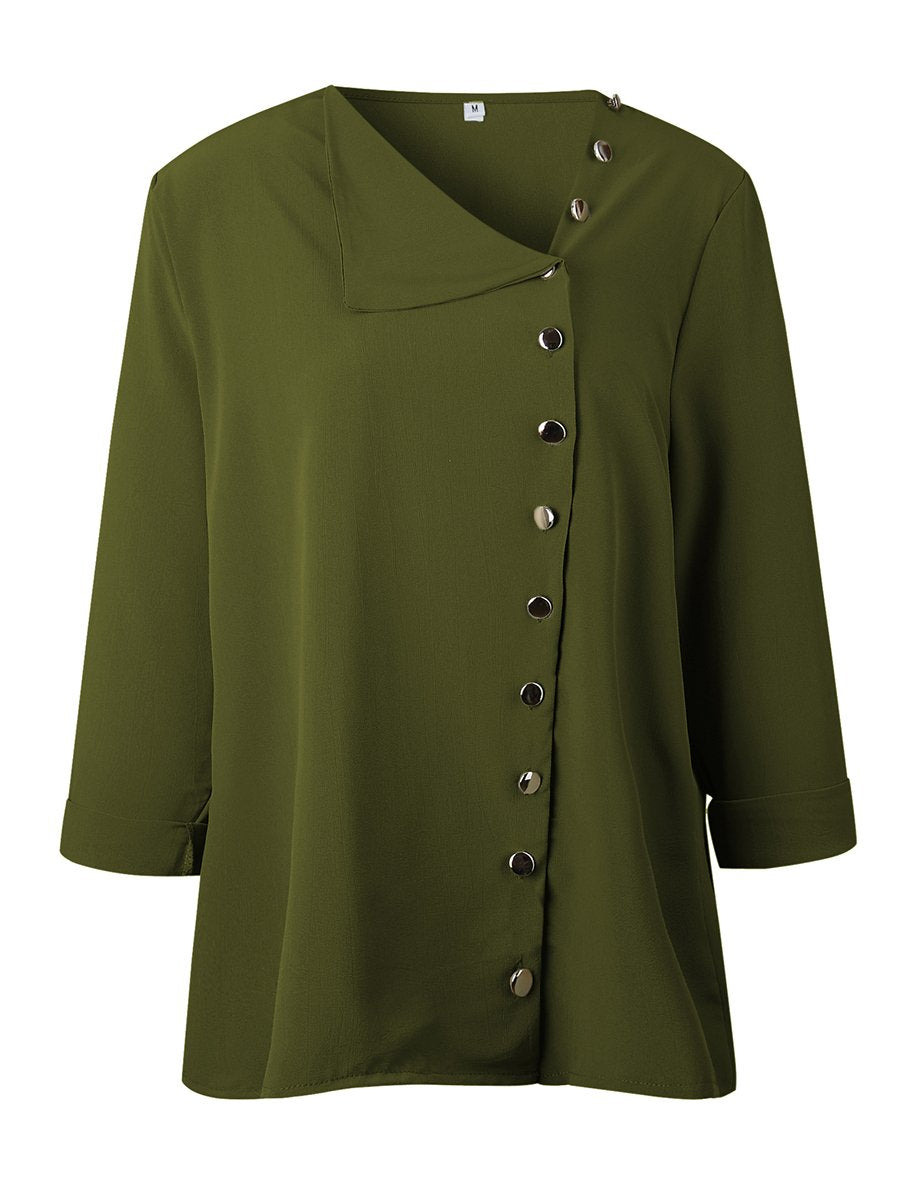 Autumn Fashion More Colors Button Long Sleeve Woman Blouse