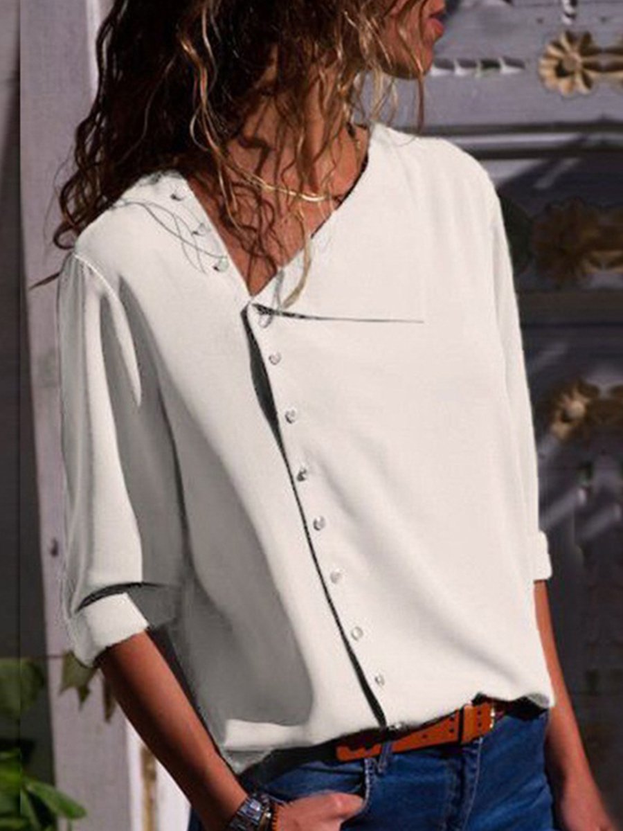 Autumn Fashion More Colors Button Long Sleeve Woman Blouse