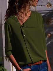 Autumn Fashion More Colors Button Long Sleeve Woman Blouse