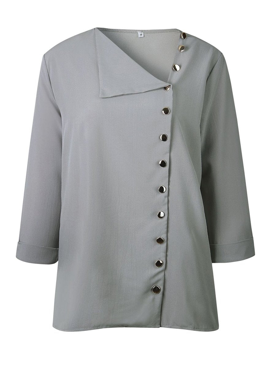 Autumn Fashion More Colors Button Long Sleeve Woman Blouse