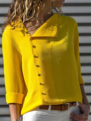 Autumn Fashion More Colors Button Long Sleeve Woman Blouse