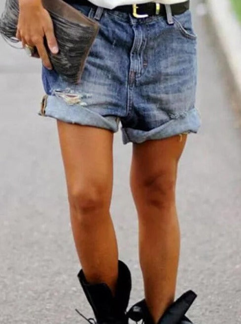 Risen Distressed Cuffed Shorts