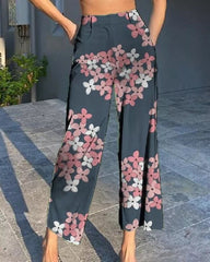 Casual daily printed long pants comfy pants
