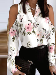 CiciCloth Elegant Print Printing V Neck Tops Fashion Blouses