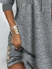 Color Block V Neck Casual Shift Dresses