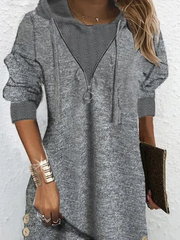 Color Block V Neck Casual Shift Dresses