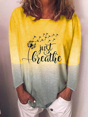 Round neck Dandelion layered long sleeve T-shirts