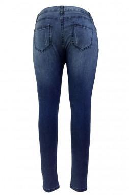 Dark Sandblast Wash Denim Destroyed Skinny Jeans