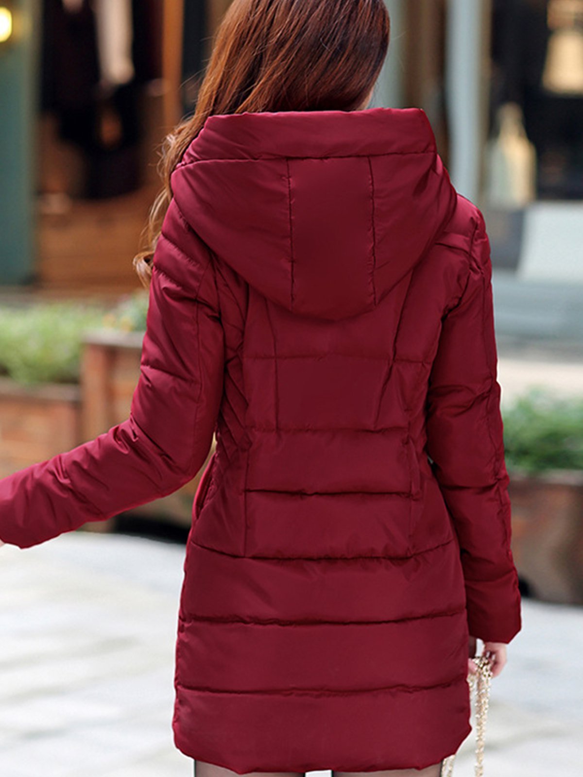 Stand Collar Long Hoodie Coat