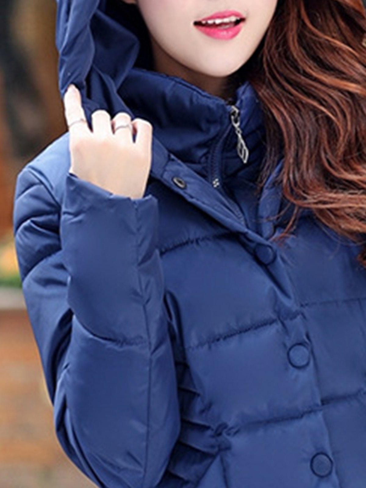 Stand Collar Long Hoodie Coat