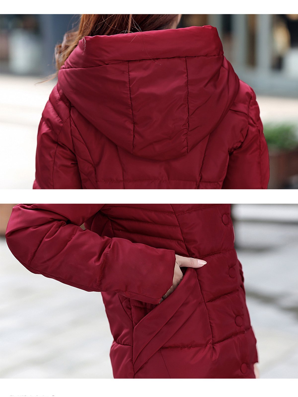 Stand Collar Long Hoodie Coat