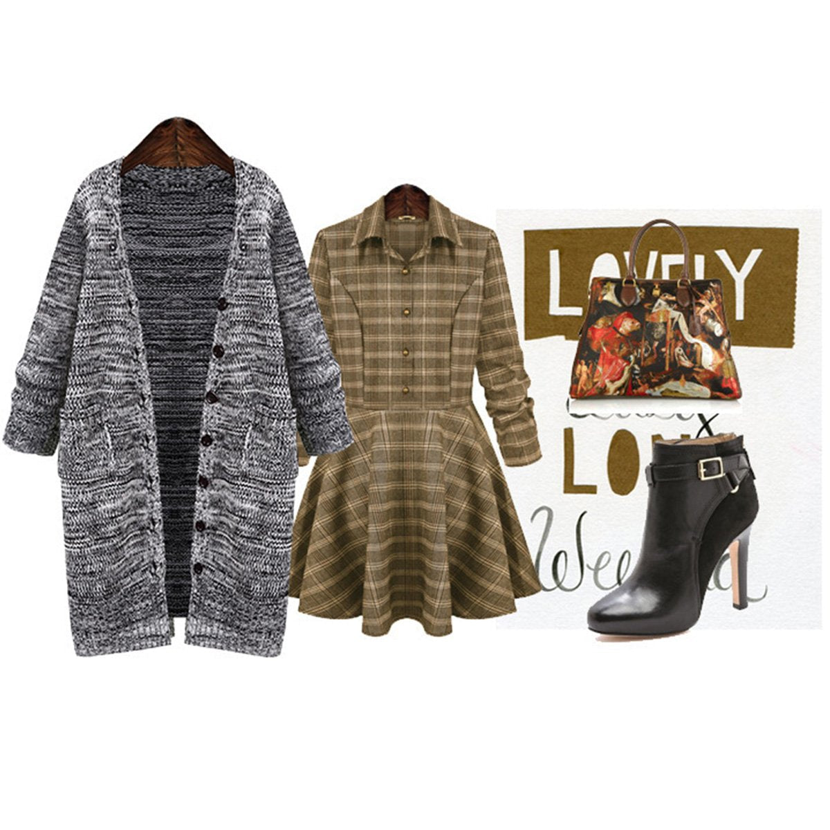 Fall Knitted Coat V-Neck Long Sleeve Cardigans Outwear