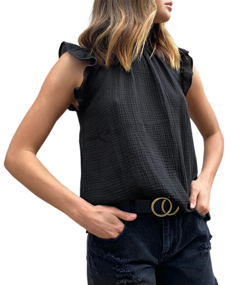 Fashion plain sleeveless macrame vests