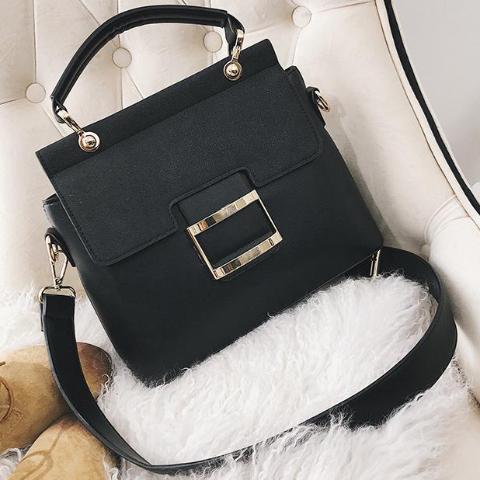 Buckle PU Leather Shoulder Woman Handbags