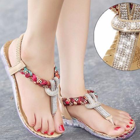 Exquisite Diamond Bohemian National Rhinestone Fashion Sandals