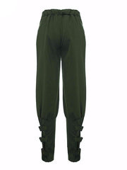 Casual Loose Pockets Elastic Waist Harem Pants