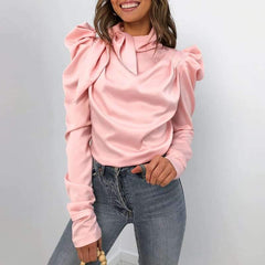 Fashion Pure Lacing Long sleeve Blouses