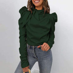 Fashion Pure Lacing Long sleeve Blouses