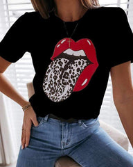 Fashion Print Short sleeve Round neck T-Shirts