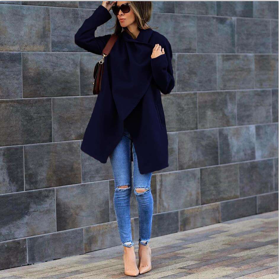 Fashion Casual Pure Lapel Long sleeve Coats