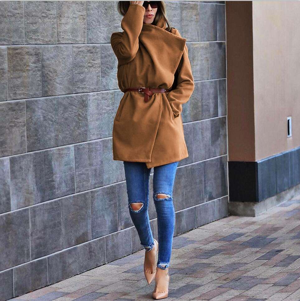 Fashion Casual Pure Lapel Long sleeve Coats