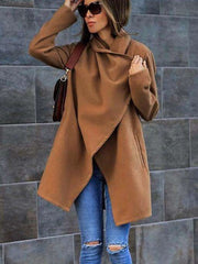 Fashion Casual Pure Lapel Long sleeve Coats