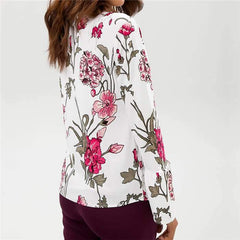 Fashion Print Round neck Long sleeve Blouses