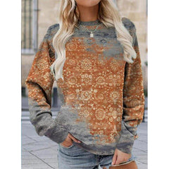 Vintage wome printed round neck sweatshirts