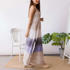 Casual Loose V neck Sleeveless Gradient Maxi Dresses