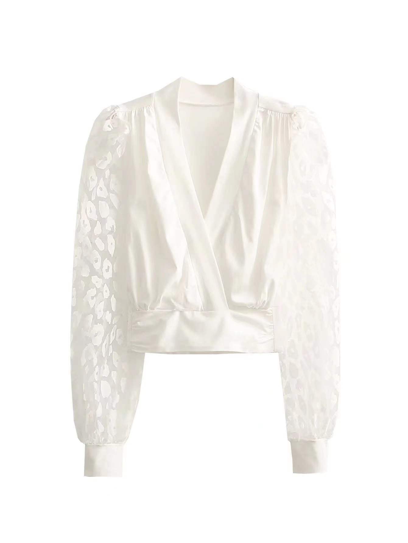 White Panel Lace Casual Top Stylish blouses