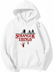 Winter Fashion Stranger Things Printed Casual Streetwear Long Sleeve  Oversized Hoodies