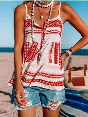 Casual Gored Stripe Round neck Vests